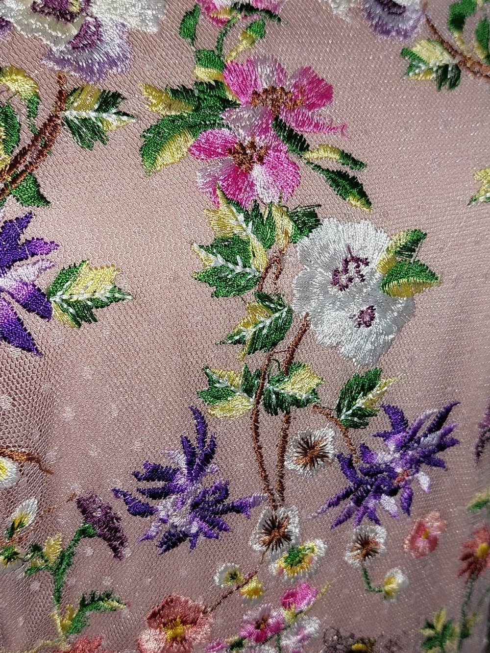 ASOS Dusty Pink Floral Embroidered Dobby Mesh Cami Strap Maxi Dress Sz 8 - Picture 8 of 15